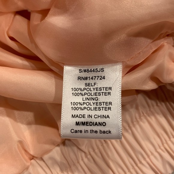 Love Tree Pink Bomber Jacket with Rose Gold zipper/ Coat; size medium - Picture 7 of 9